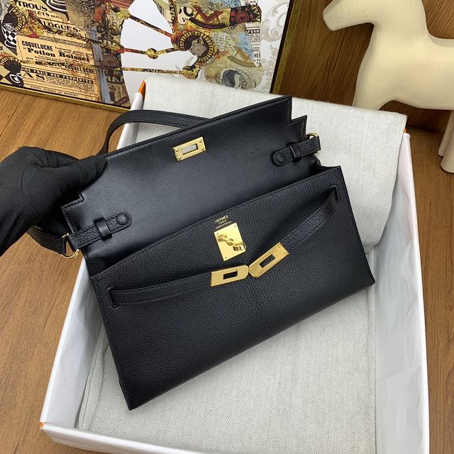 Hermes original chevre leather kelly elan KE0028-5 black
