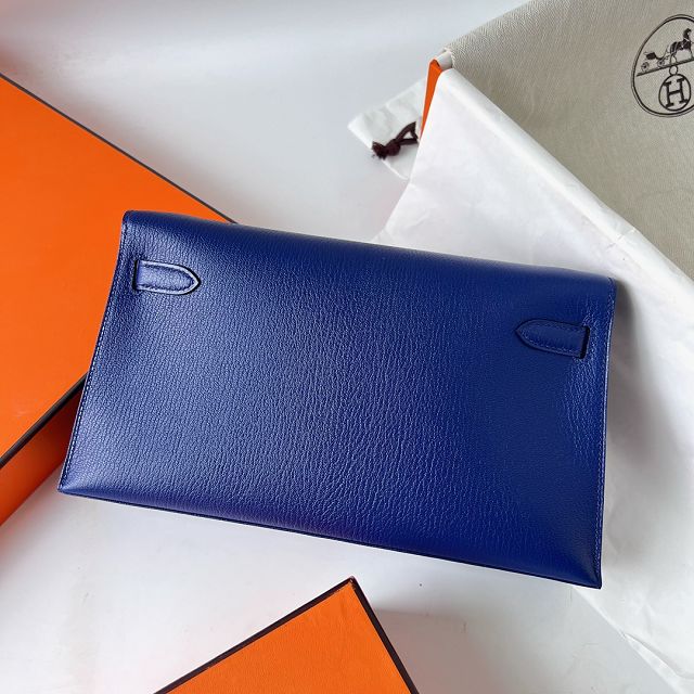 Hermes original chevre leather kelly elan KE0028-5 blue electrique