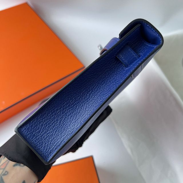 Hermes original chevre leather kelly elan KE0028-5 blue electrique