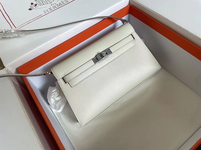 Hermes original chevre leather kelly elan KE0028-5 white