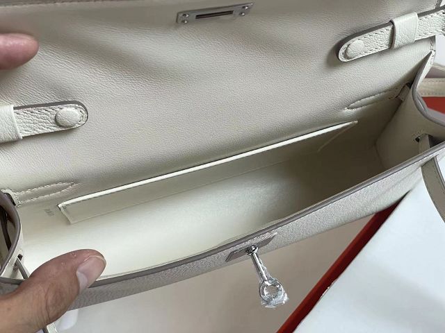 Hermes original chevre leather kelly elan KE0028-5 white