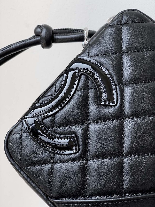 CC original lambskin mini camera bag AS6325 allblack