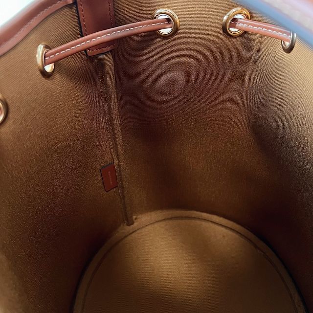 Celine original triomphe canvas bucket bag 116882 white