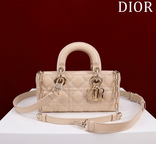 Dior original lambskin small lady D-Joy bag M0613 beige
