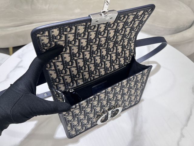 Dior original calfskin&cotton 30 montaigne bag M9203 blue