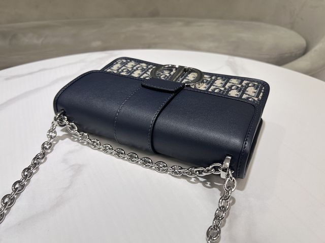 Dior original calfskin&cotton 30 montaigne chain bag M9208 blue