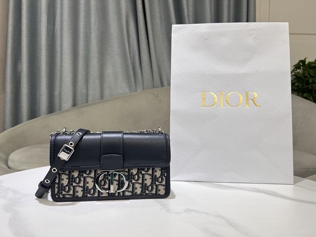Dior original calfskin&cotton 30 montaigne east-west bag M9334 blue