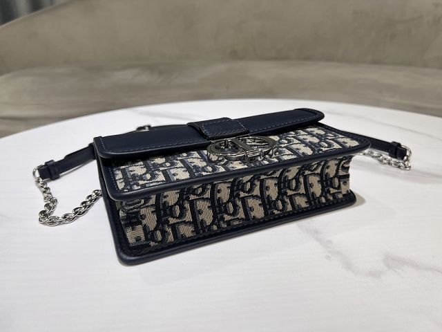 Dior original calfskin&cotton 30 montaigne east-west bag M9334 blue