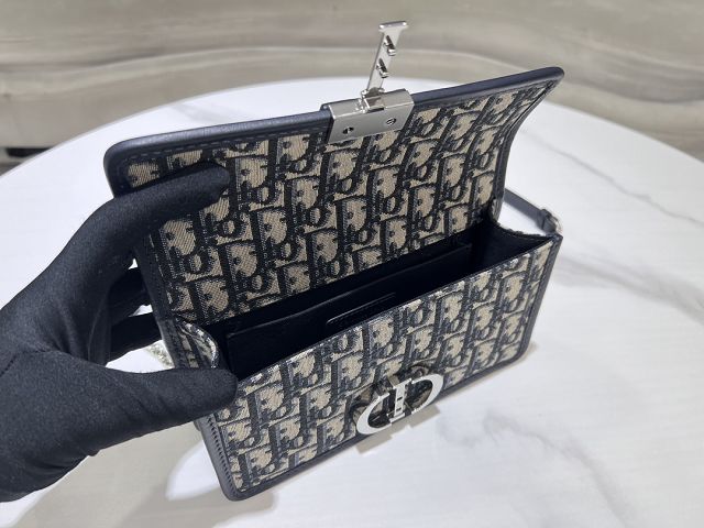 Dior original calfskin&cotton 30 montaigne east-west bag M9334 blue