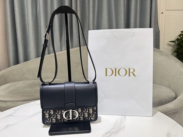 Dior original calfskin&cotton small 30 montaigne bag M9234 blue
