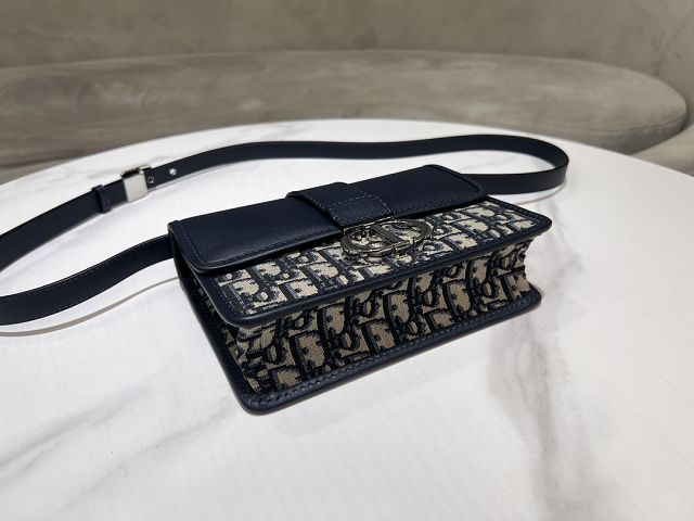 Dior original calfskin&cotton small 30 montaigne bag M9234 blue