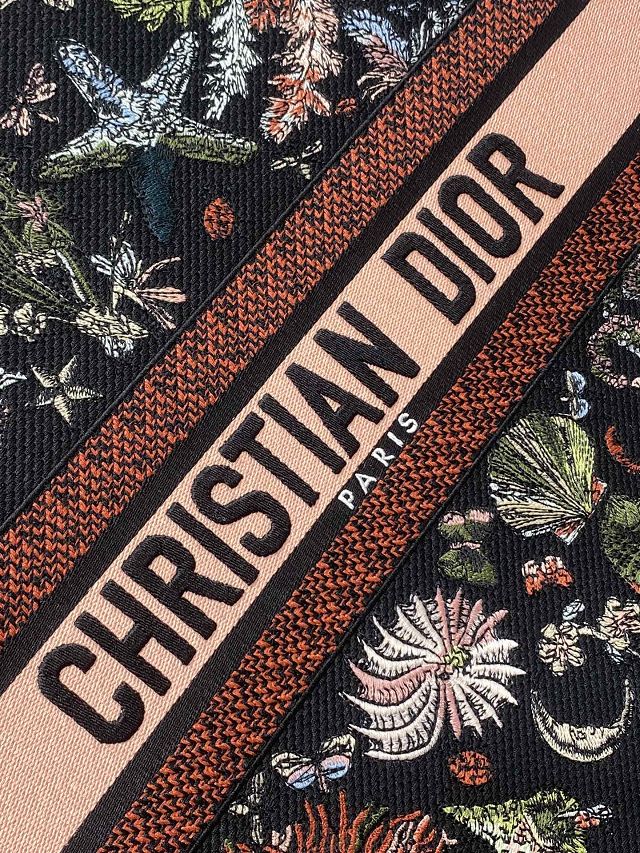 Dior original cotton large book tote bag M1286 black&pink