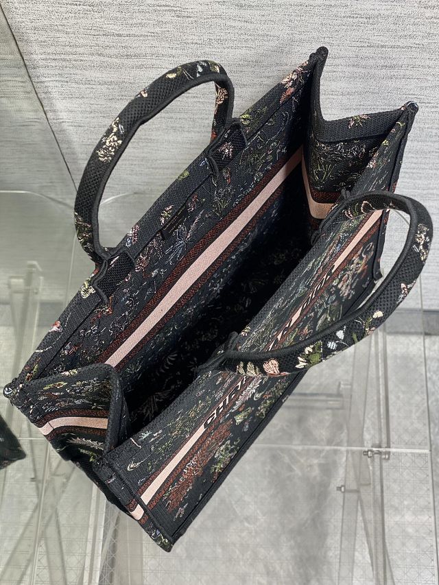 Dior original cotton large book tote bag M1286 black&pink