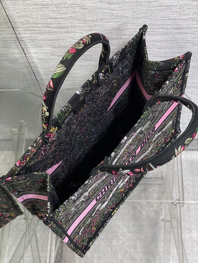 Dior original cotton large book tote bag M1286 black&pink