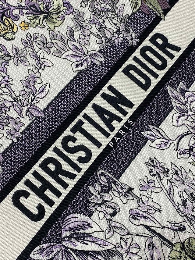 Dior original cotton large book tote bag M1286 white&purple