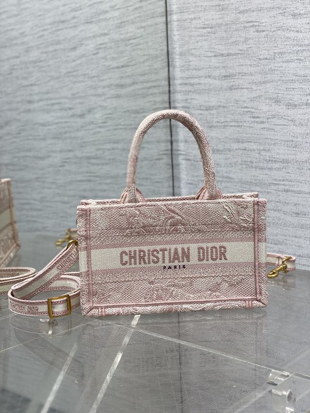 Dior original cotton mini book tote S5573 pink