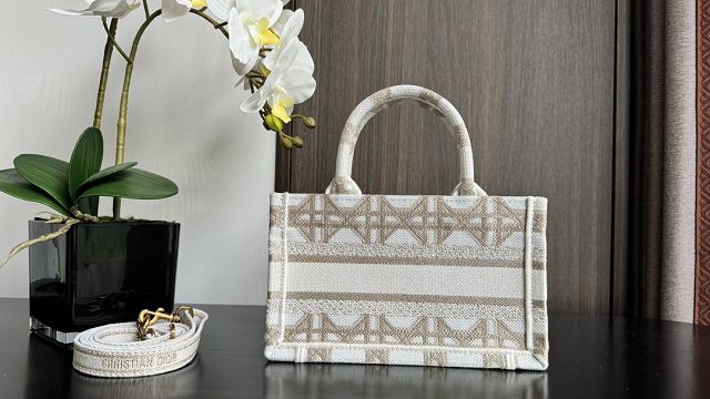Dior original cotton mini book tote S5573 white