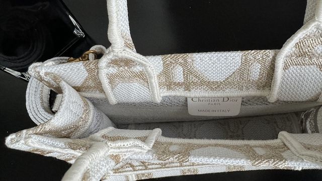 Dior original cotton mini book tote S5573 white