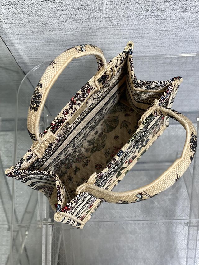 Dior original cotton small book tote bag M1265 beige