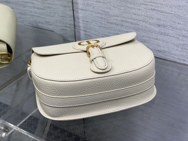 Dior original grained calfskin medium bobby bag M9319 white