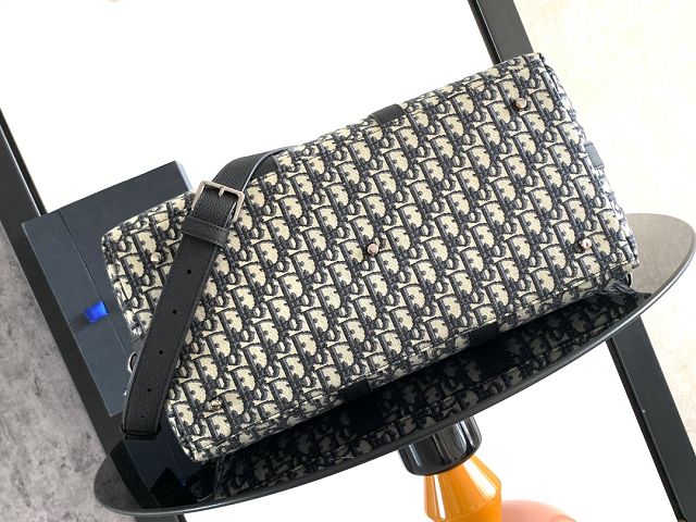 Dior original jacquard Weekender 40 handbag 1ESDU134 blue