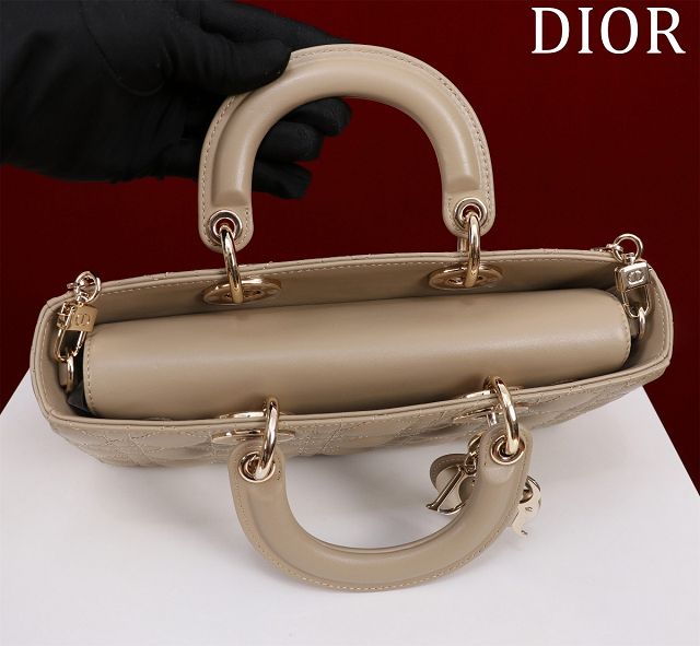 Dior original lambskin medium lady D-Joy bag M0540 apricot