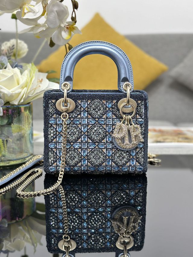 Dior original lambskin mini lady bag M0505 