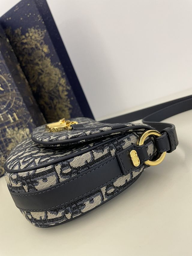 Dior original cotton besace shoulder bag S9219 blue