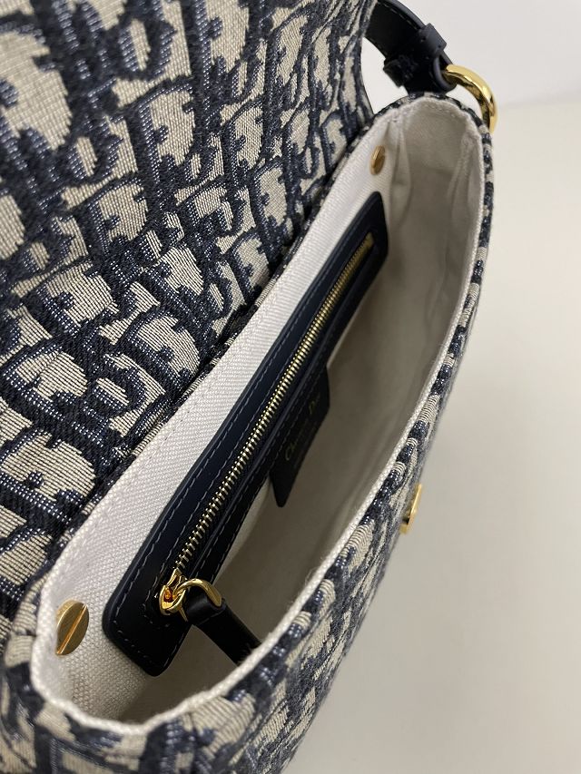 Dior original cotton besace shoulder bag S9219 blue