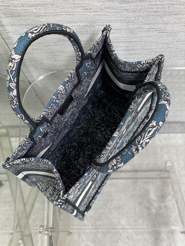 Dior original cotton small book tote bag M1265 blue