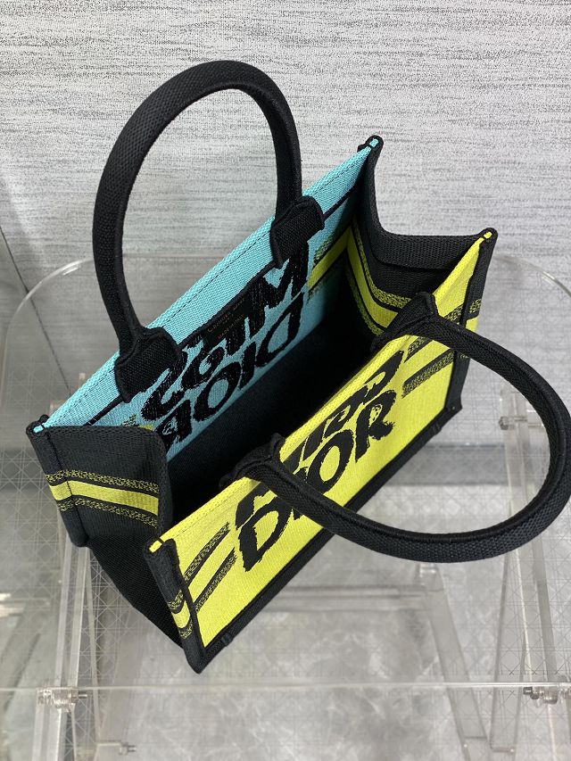 Dior original cotton small book tote bag M1265 green