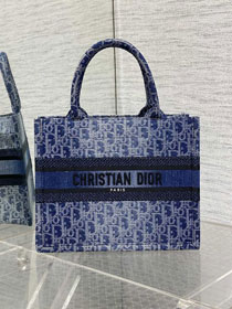 Dior original denim small book tote bag M1265 blue