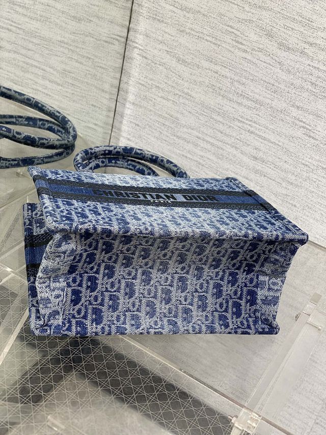 Dior original denim small book tote bag M1265 blue