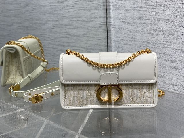 Dior original calfskin&cotton 30 montaigne east-west bag M9334 white