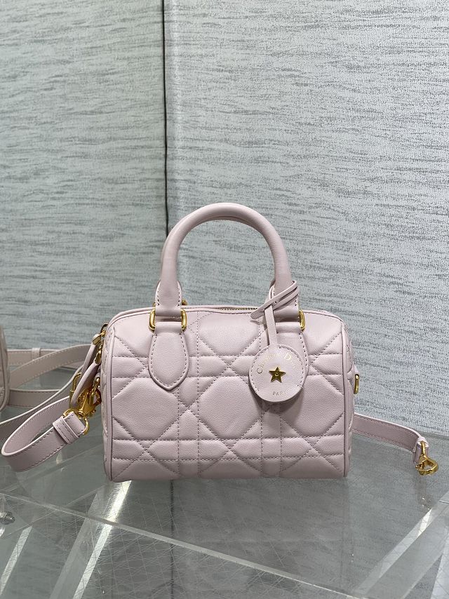 Dior original calfskin groove 20 bag M1364 light pink