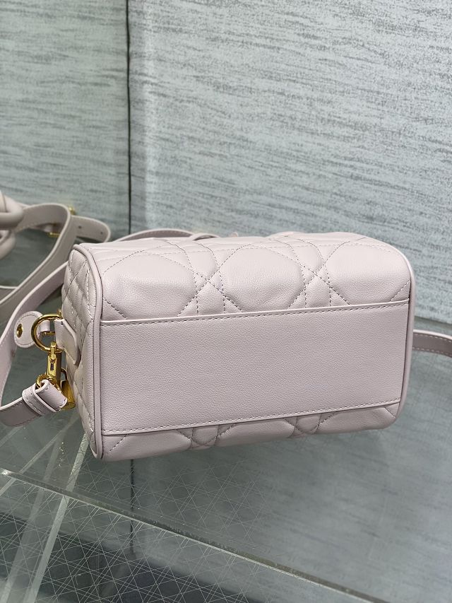 Dior original calfskin groove 20 bag M1364 light pink