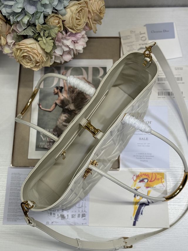 Dior original calfskin medium toujours tote bag M1166 white