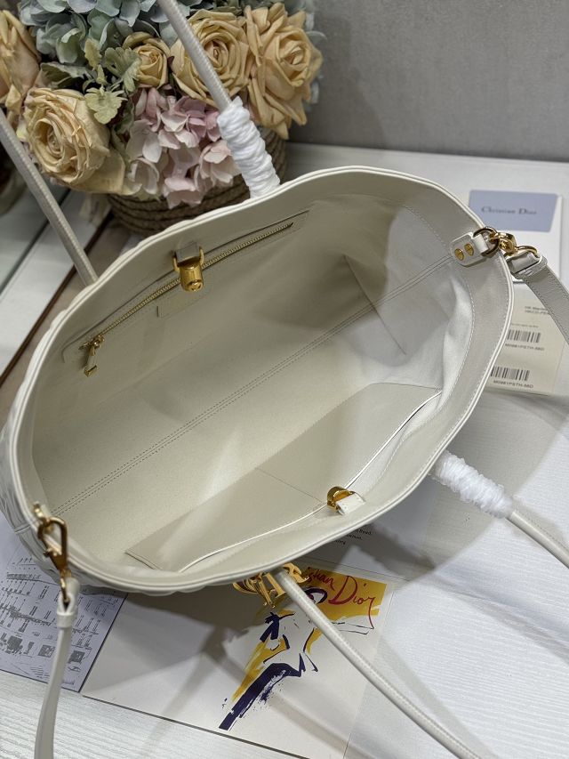 Dior original calfskin medium toujours tote bag M1166 white