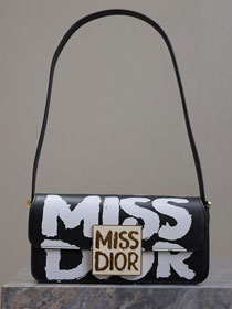Dior original calfskin miss dior flap bag M2610 black