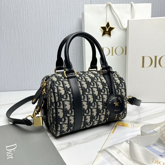 Dior original cotton groove 20 bag M1364 blue