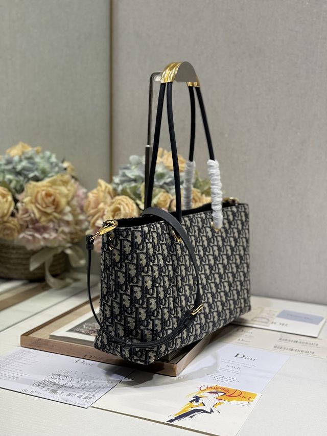 Dior original cotton medium toujours tote bag M1166 blue