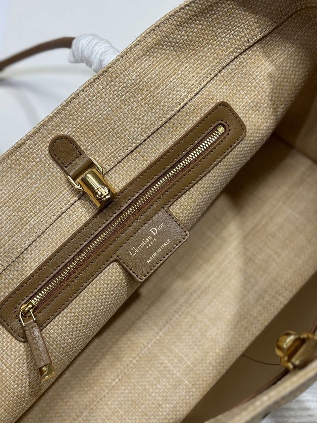 Dior original raffia medium toujours tote bag M1166 apricot