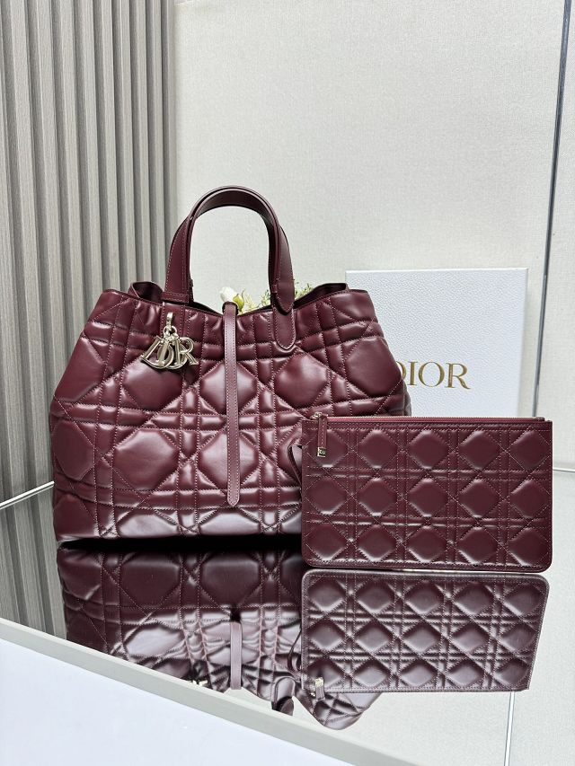 Dior original calfskin large toujours bag M2820 bordeaux