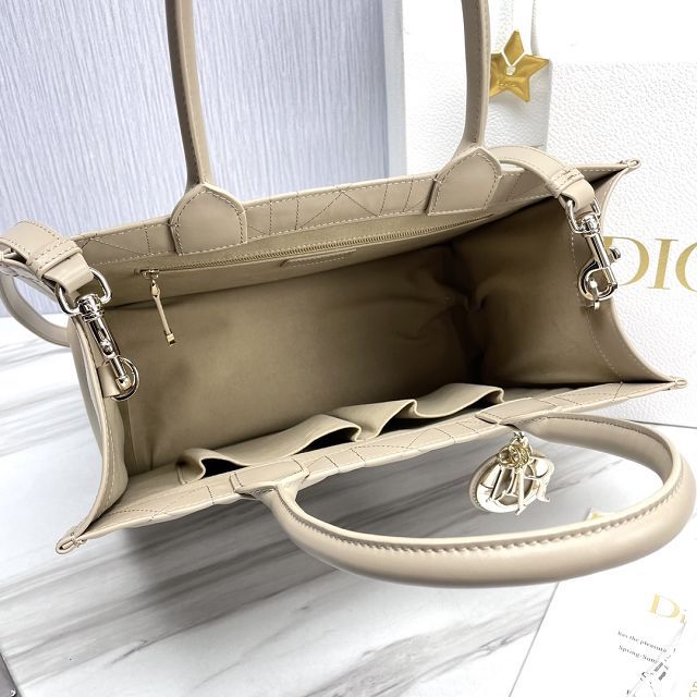 Dior original calfskin medium book tote bag M1324 beige