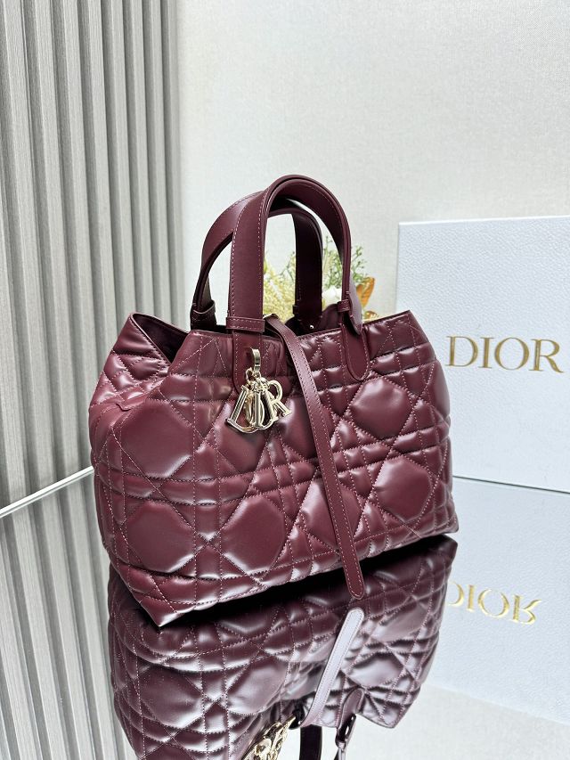 Dior original calfskin medium toujours bag M2821 bordeaux