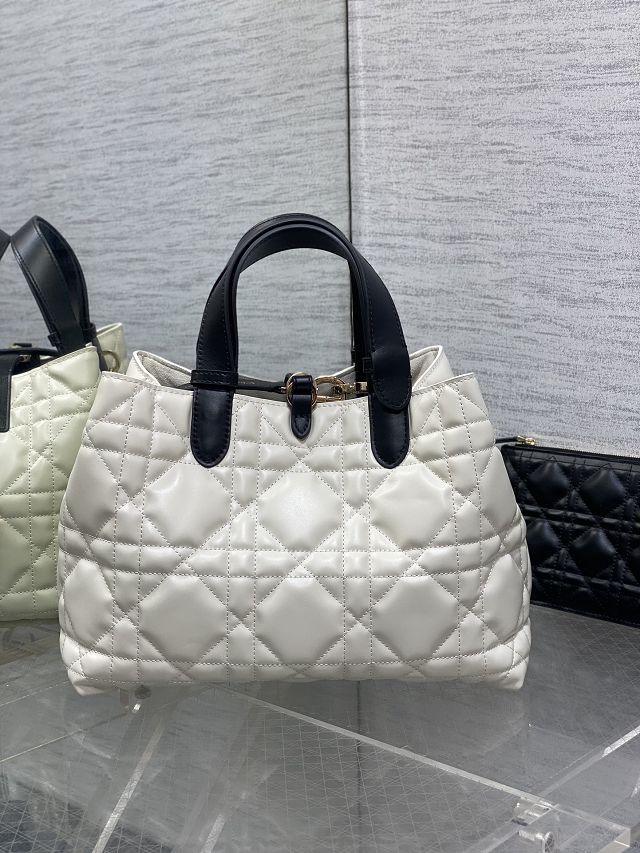 Dior original calfskin medium toujours bag M2821 white&black