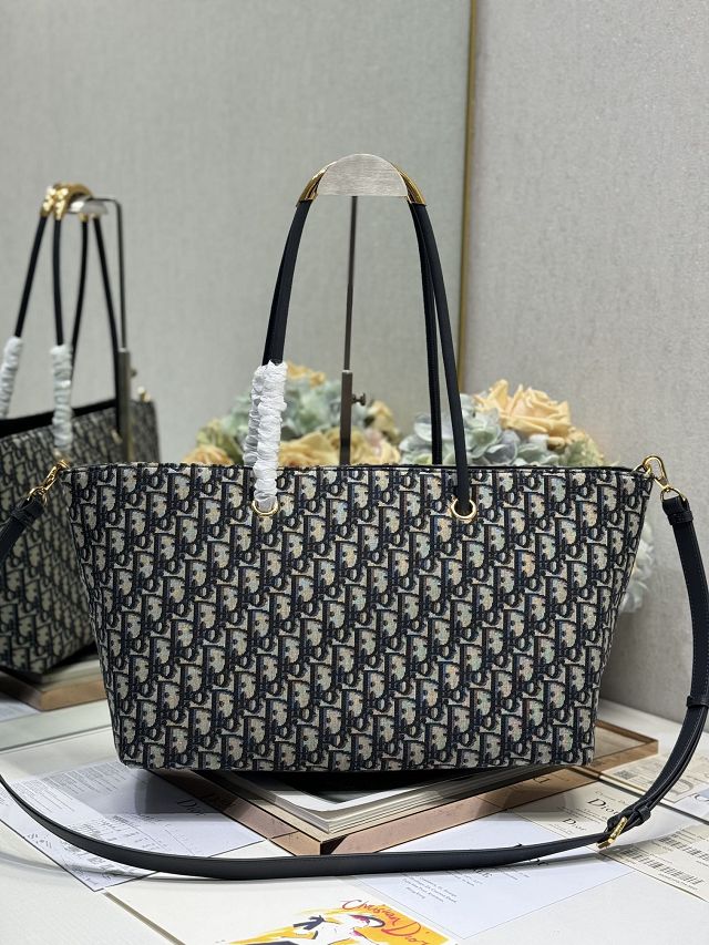 Dior original cotton large toujours tote bag M1167 blue