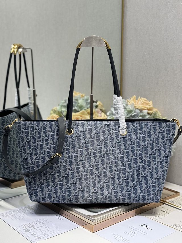 Dior original denim large toujours tote bag M1167 blue