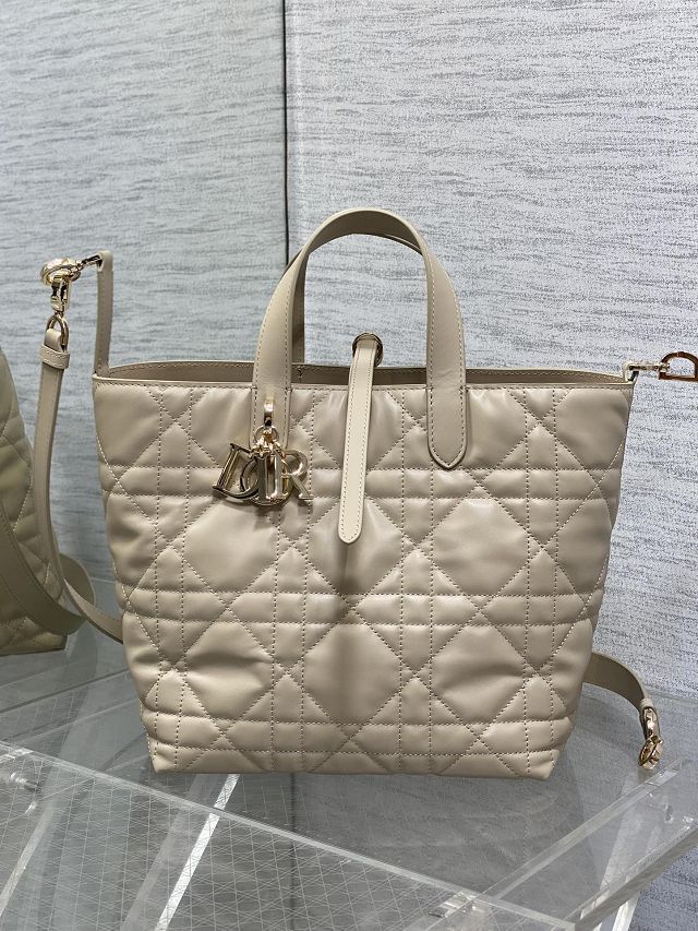 Dior original calfskin medium toujours bag M2821 beige