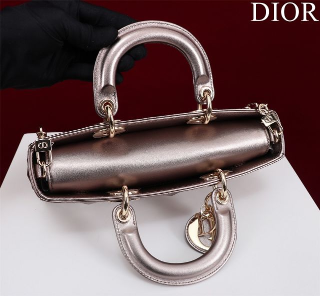 Dior original calfskin medium lady D-Joy bag M0540 brozen